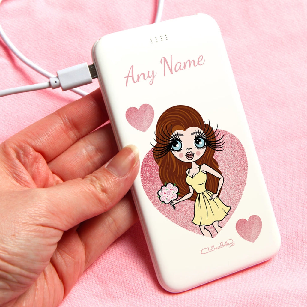 ClaireaBella Glitter Heart Portable Power Bank - Image 1