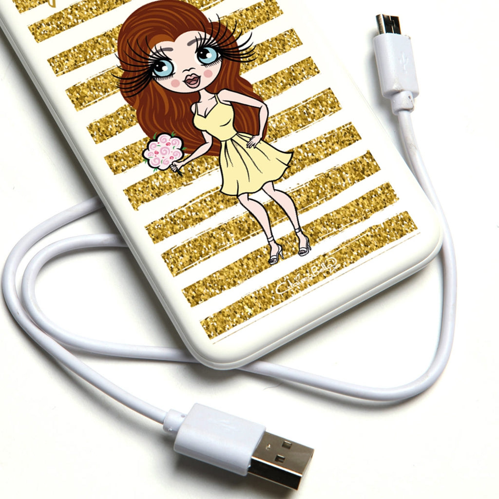 ClaireaBella Glitter Stripes Portable Power Bank - Image 3