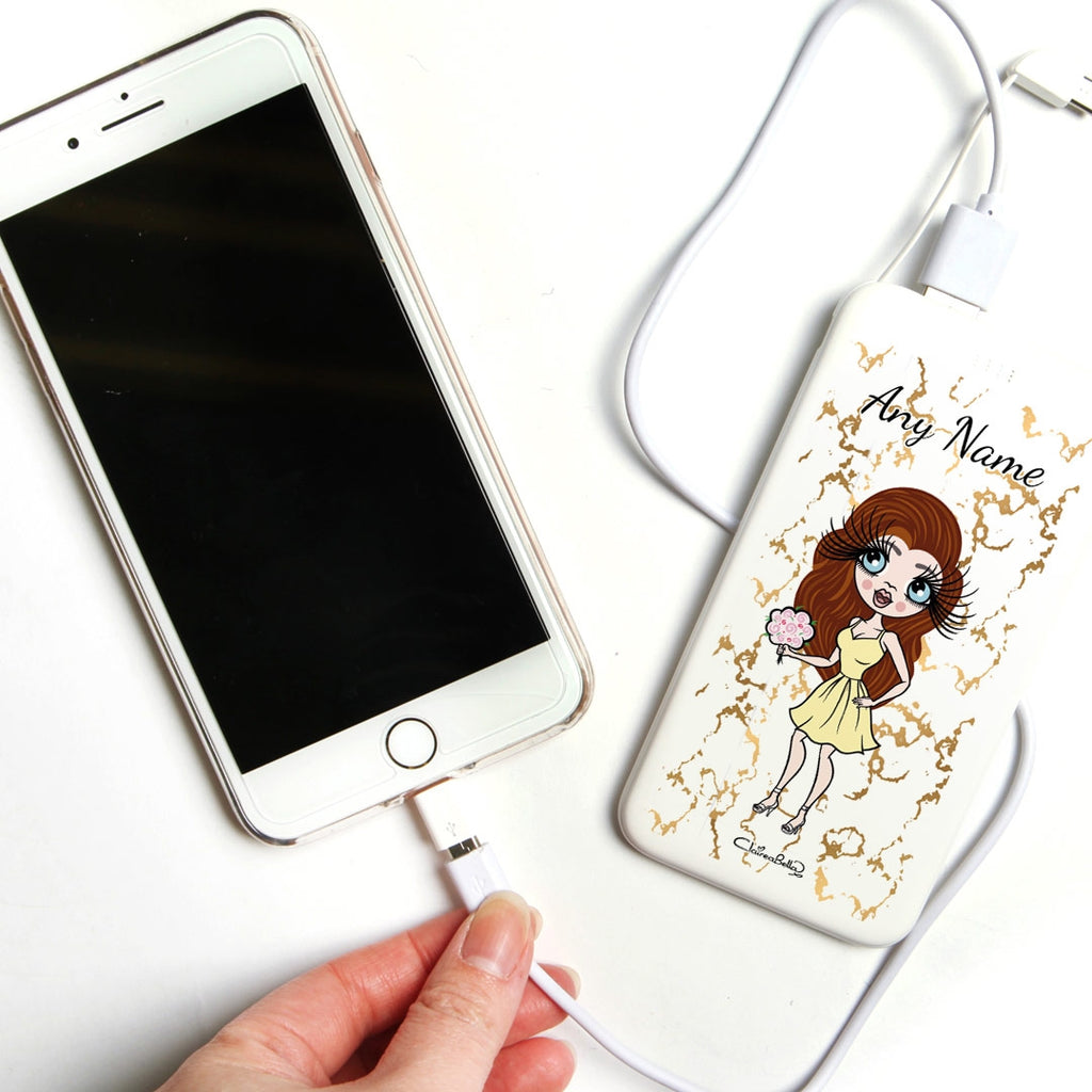ClaireaBella Gold Marble Portable Power Bank - Image 2