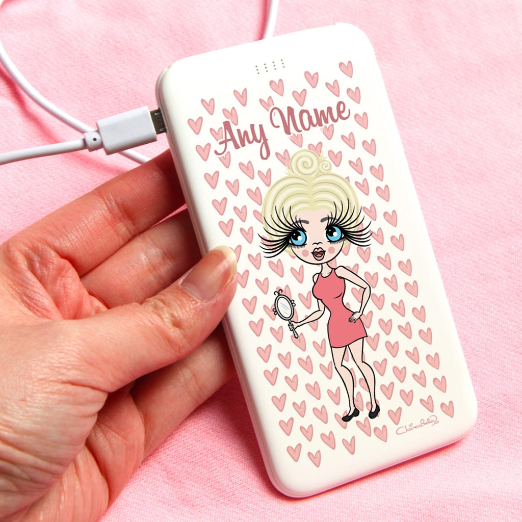 ClaireaBella Heart Pattern Portable Power Bank - Image 1