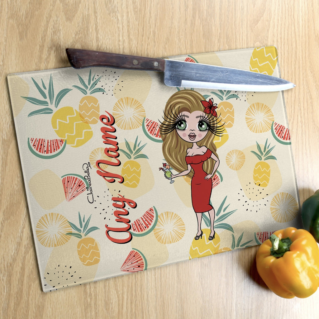 ClaireaBella Landscape Glass Chopping Board - Summer Fruits - Image 3