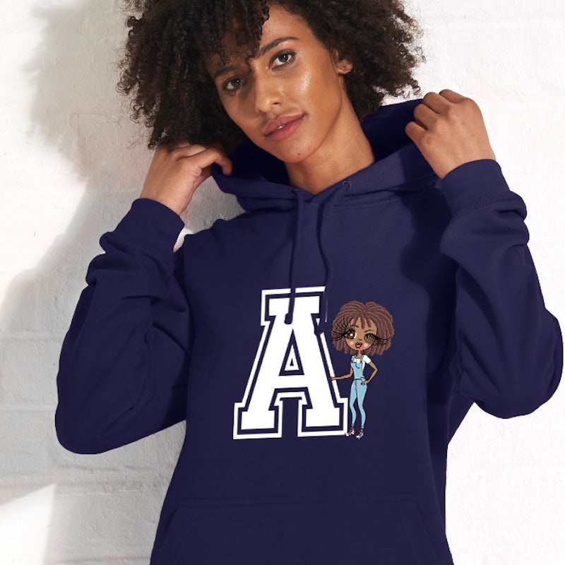 ClaireaBella Varsity Large Central Initial Hoodie - Image 3
