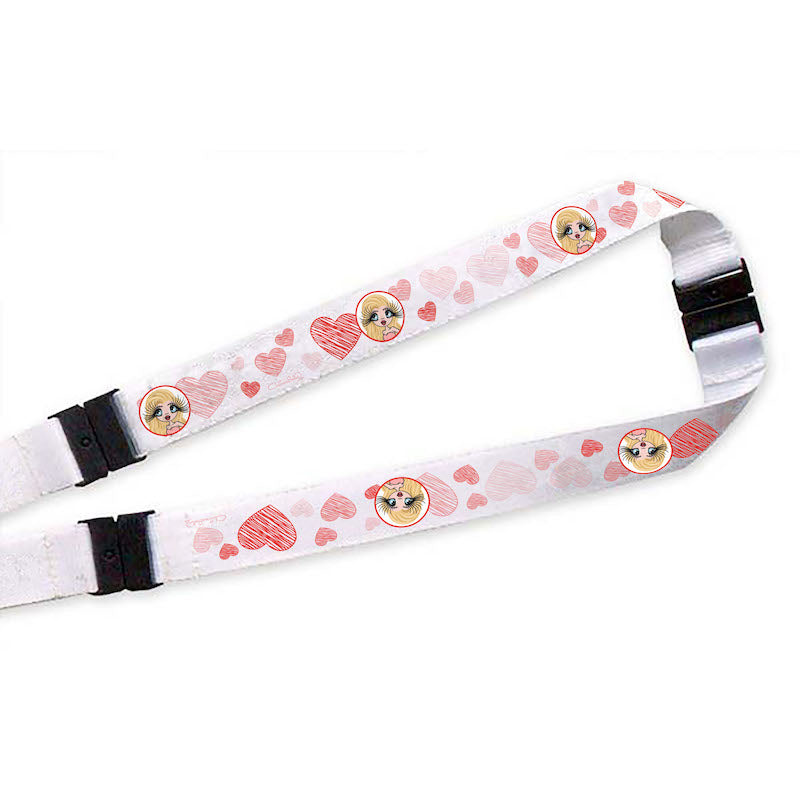 Claireabella Personalised Hearts Lanyard With Safety Release