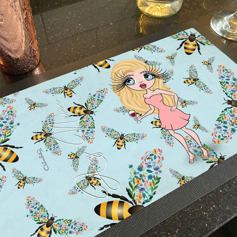 ClaireaBella Personalised Bee Print Rubber Bar Runner - Image 3