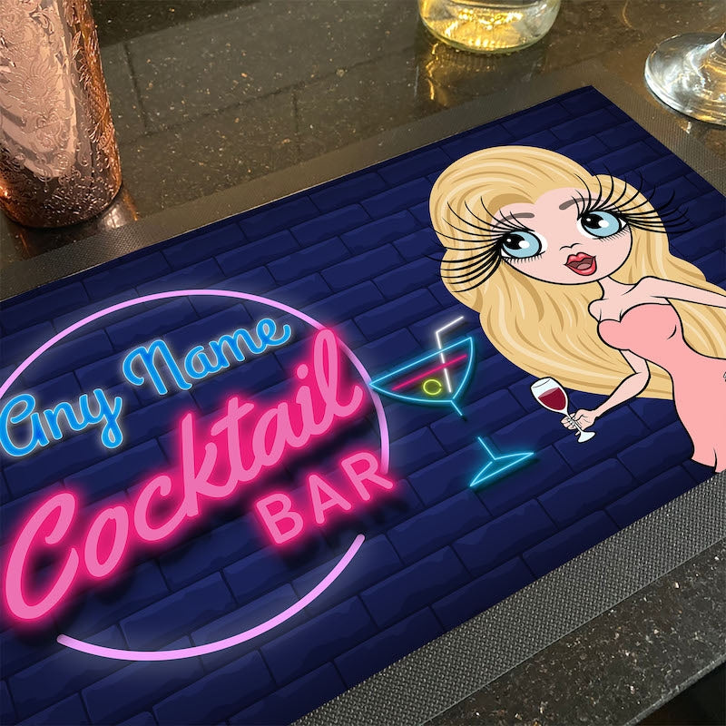 ClaireaBella Personalised Cocktail Bar Rubber Bar Runner - Image 1
