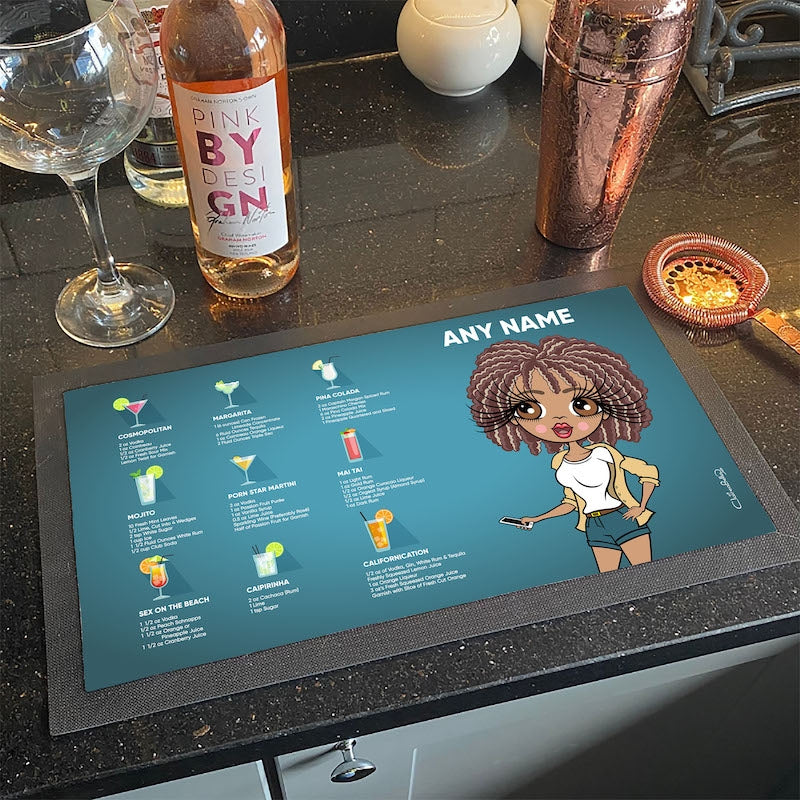 ClaireaBella Personalised Cocktail Recipes Rubber Bar Runner - Image 1