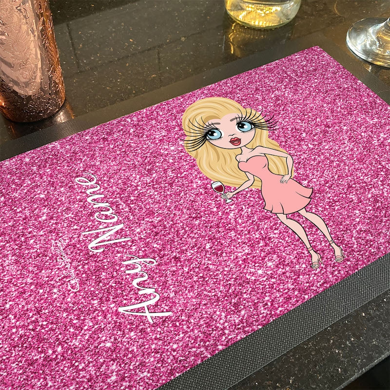 ClaireaBella Personalised Pink Glitter Rubber Bar Runner - Image 2