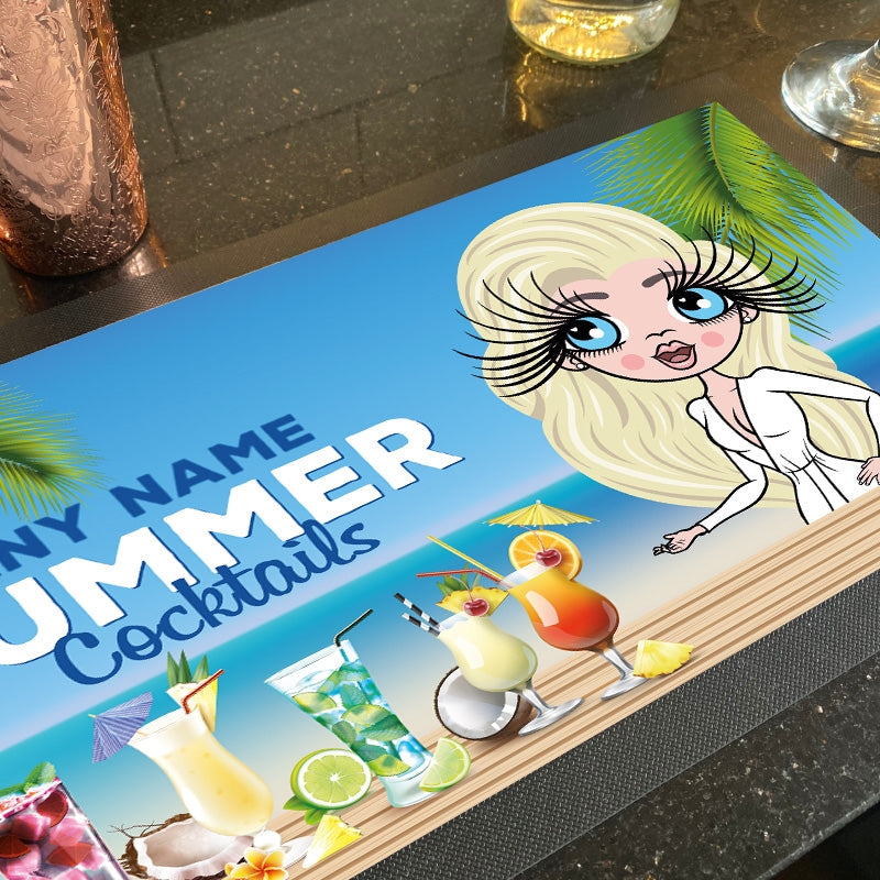 ClaireaBella Personalized Summer Cocktails Rubber Bar Runner - Image 3