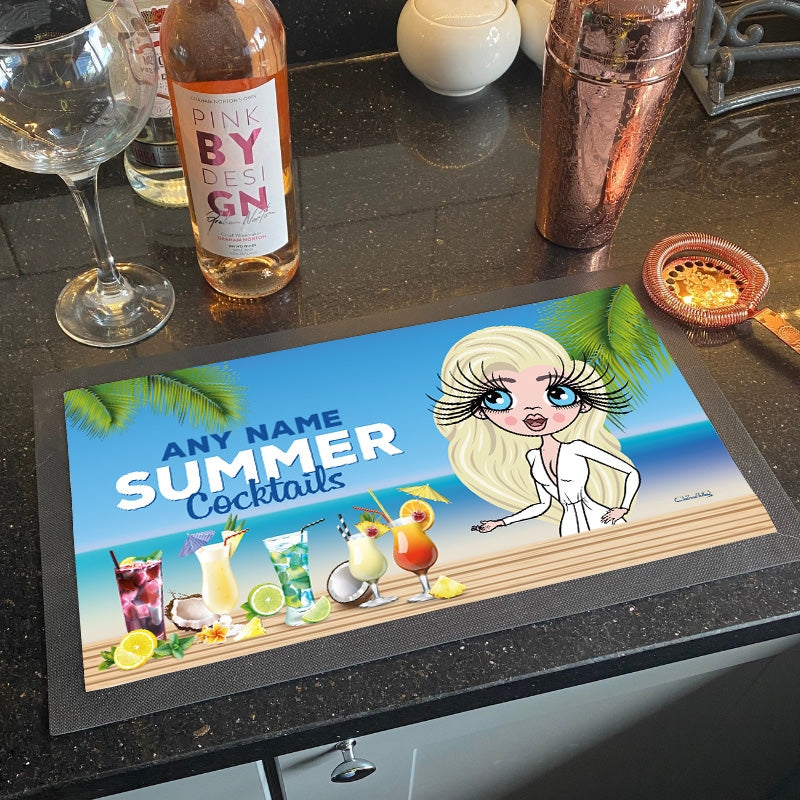 ClaireaBella Personalized Summer Cocktails Rubber Bar Runner - Image 1