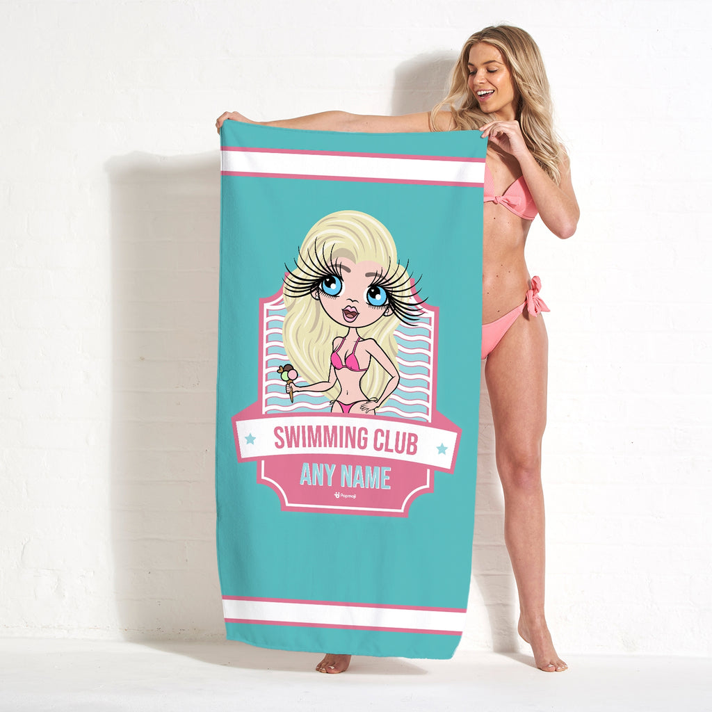 ClaireaBella Personalised Emblem Swimming Towel - Image 1