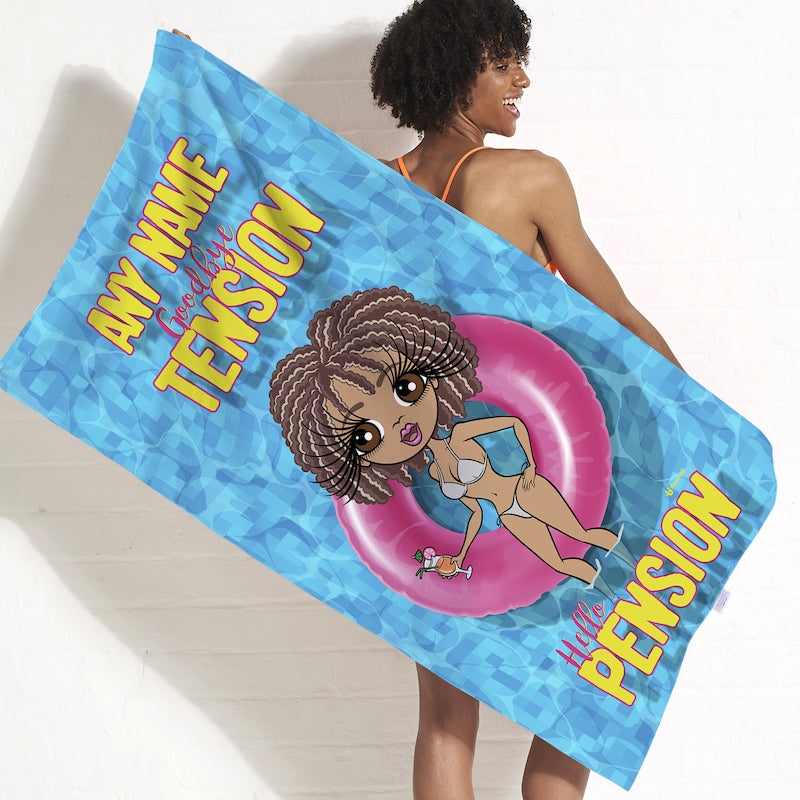 ClaireaBella Goodbye Tension Hello Pension Beach Towel - Image 1