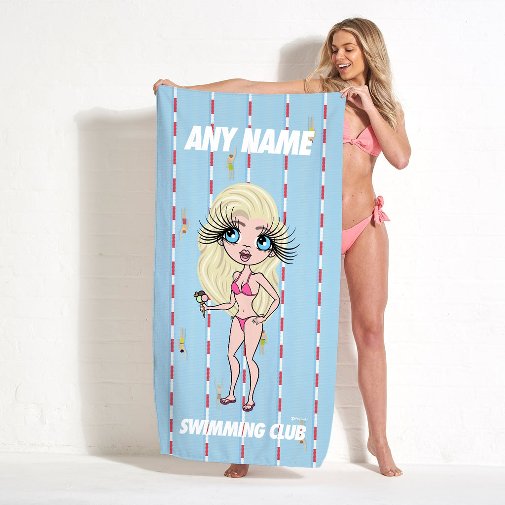 ClaireaBella Personalised Lanes Swimming Towel - Image 2