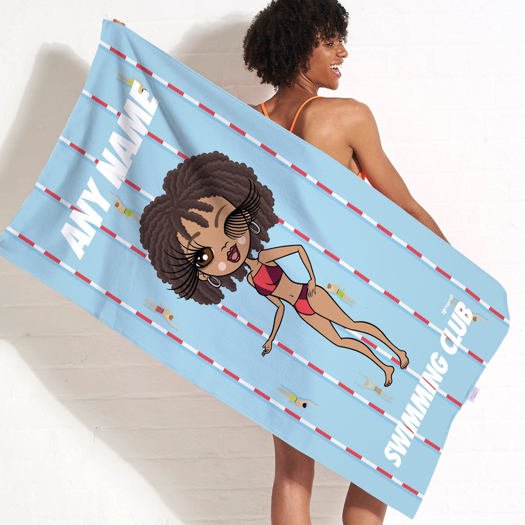 ClaireaBella Personalised Lanes Swimming Towel - Image 1