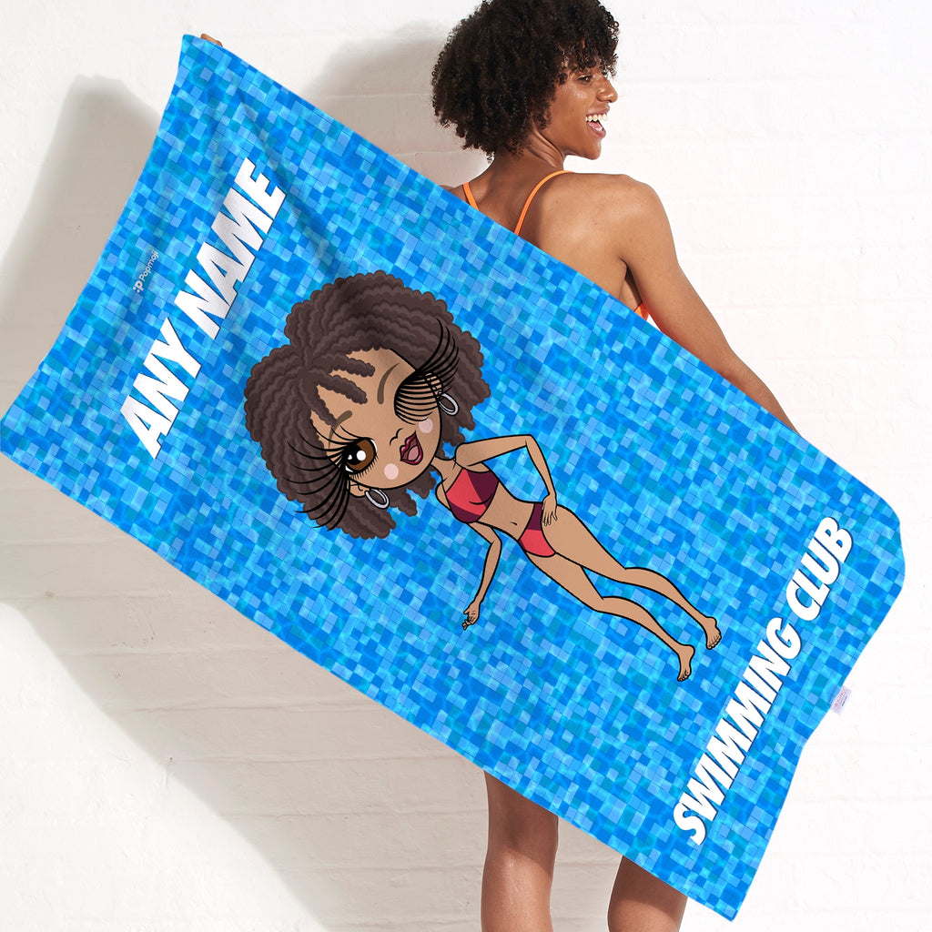 ClaireaBella Personalised Pool Texture Swimming Towel - Image 1