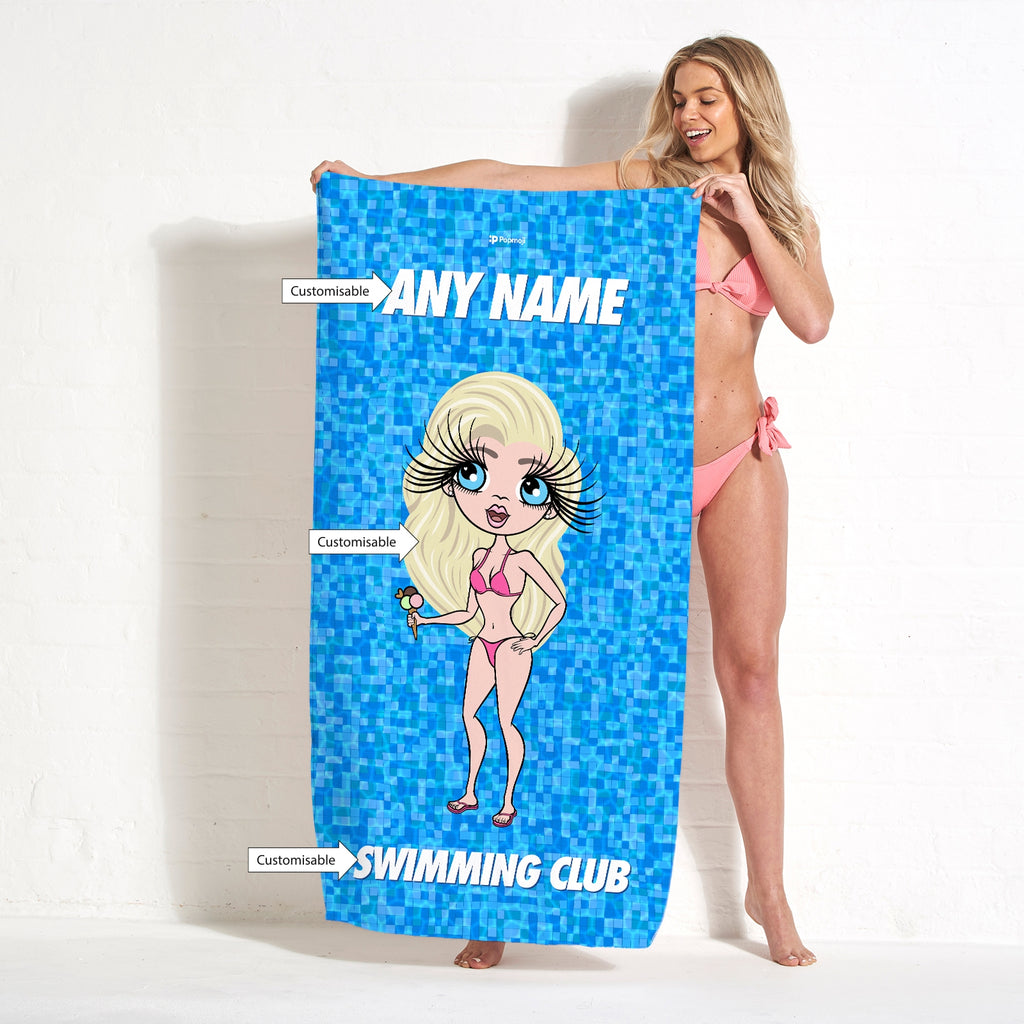 ClaireaBella Personalised Pool Texture Swimming Towel - Image 2