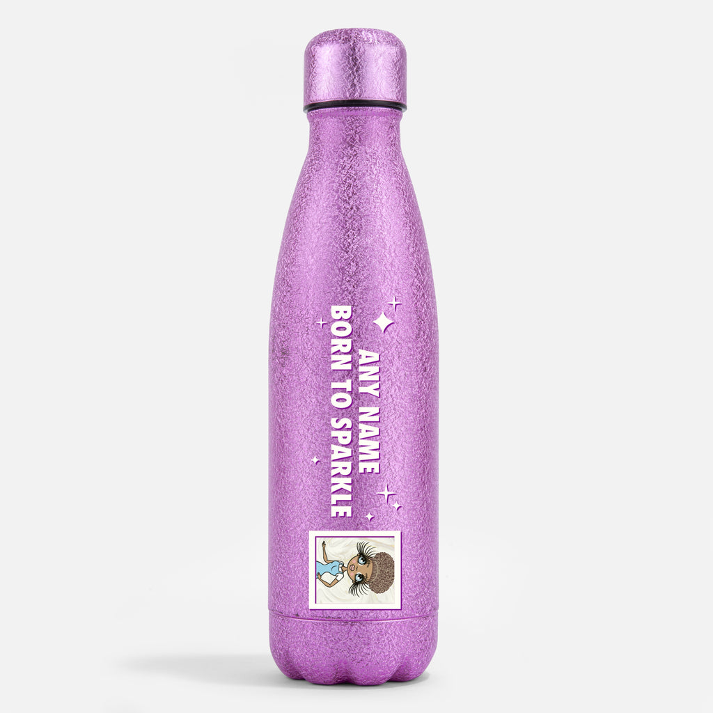 ClaireaBella Pink Glitter Water Bottle Born To Sparkle - Image 1