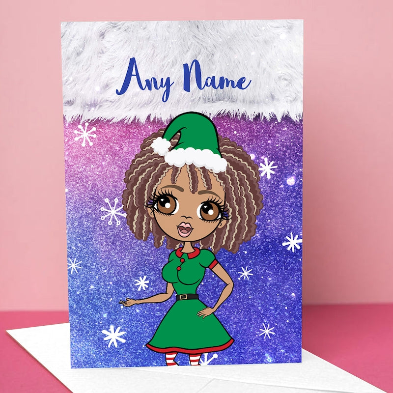 ClaireaBella Galaxy Glitter Stocking Christmas Card - Image 3