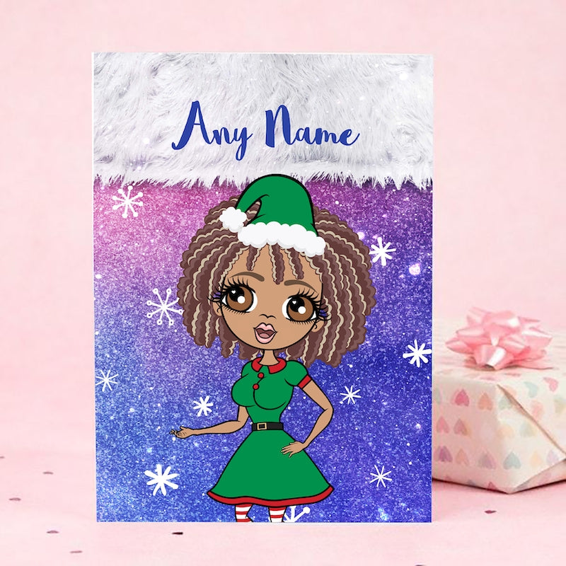 ClaireaBella Galaxy Glitter Stocking Christmas Card - Image 4