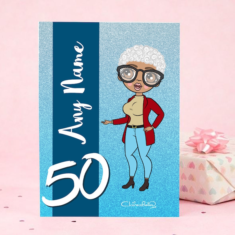 ClaireaBella Glitter 50th Birthday Card - Image 1