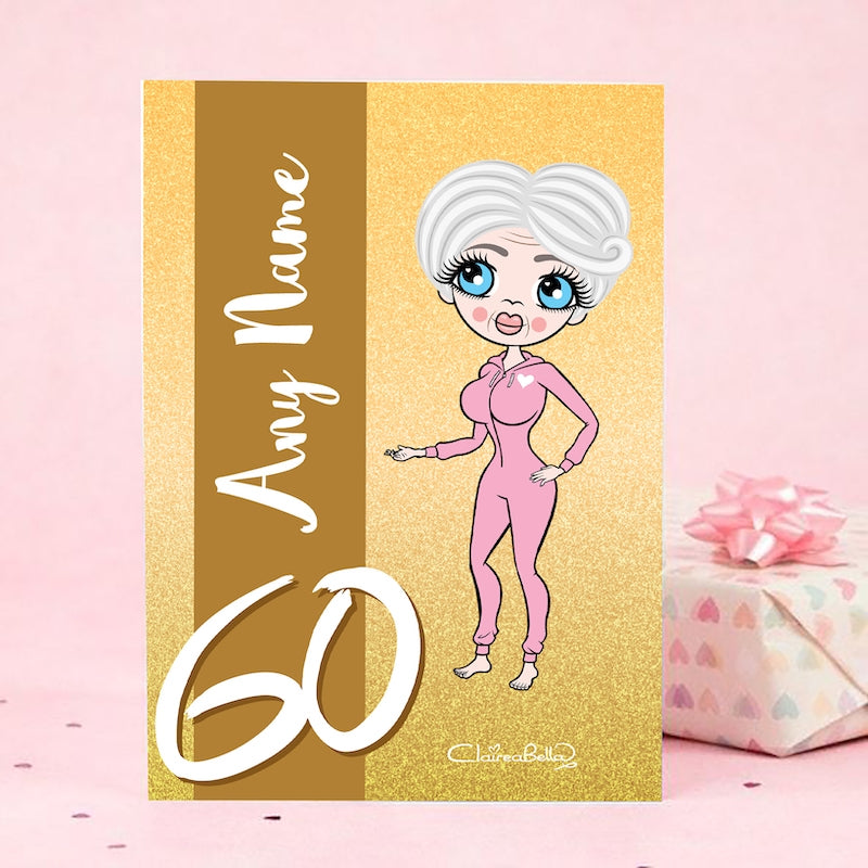 ClaireaBella Glitter 60th Birthday Card - Image 1