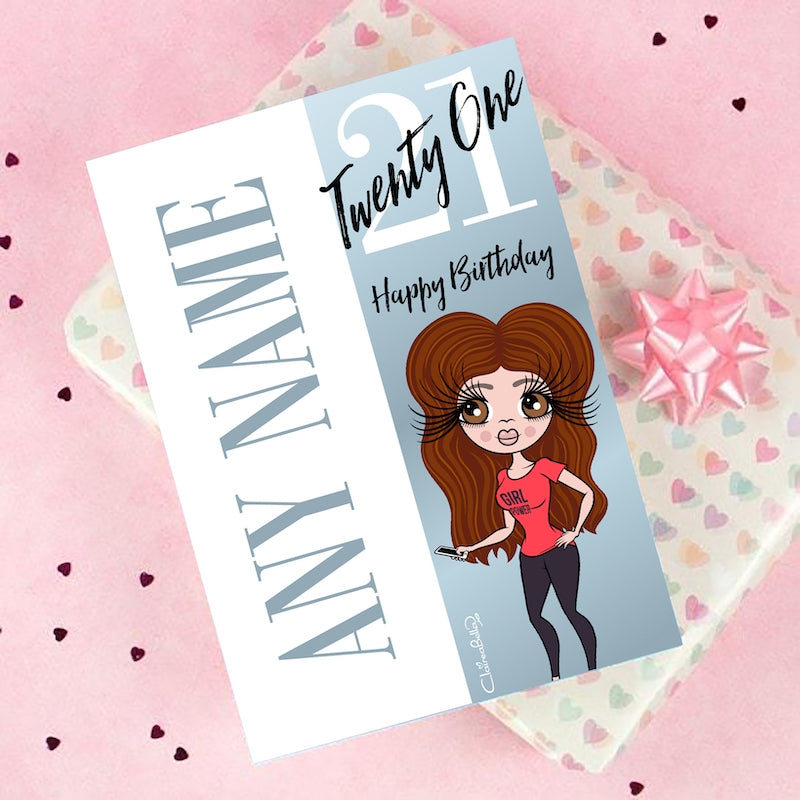 ClaireaBella Glitter Stripe 21st Birthday Card - Image 4