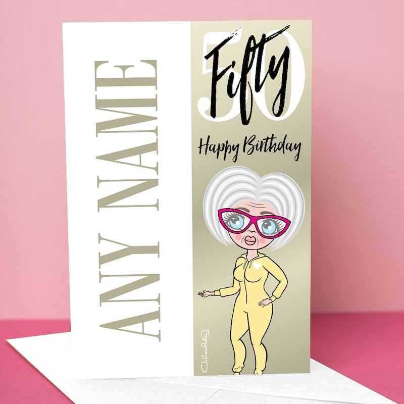 ClaireaBella Glitter Stripe 50th Birthday Card - Image 4