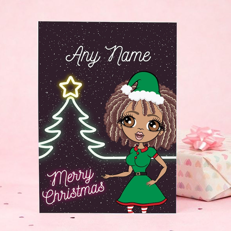 ClaireaBella Neon Tree Christmas Card - Image 1