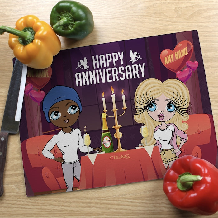 ClaireaBella Glass Chopping Board - Couples Anniversary Date - Image 2
