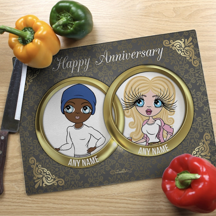 ClaireaBella Glass Chopping Board - Couples Anniversary Rings - Image 2