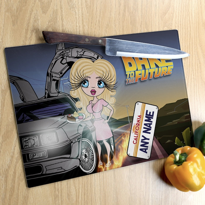 ClaireaBella Glass Chopping Board - Bake To The Future - Image 2