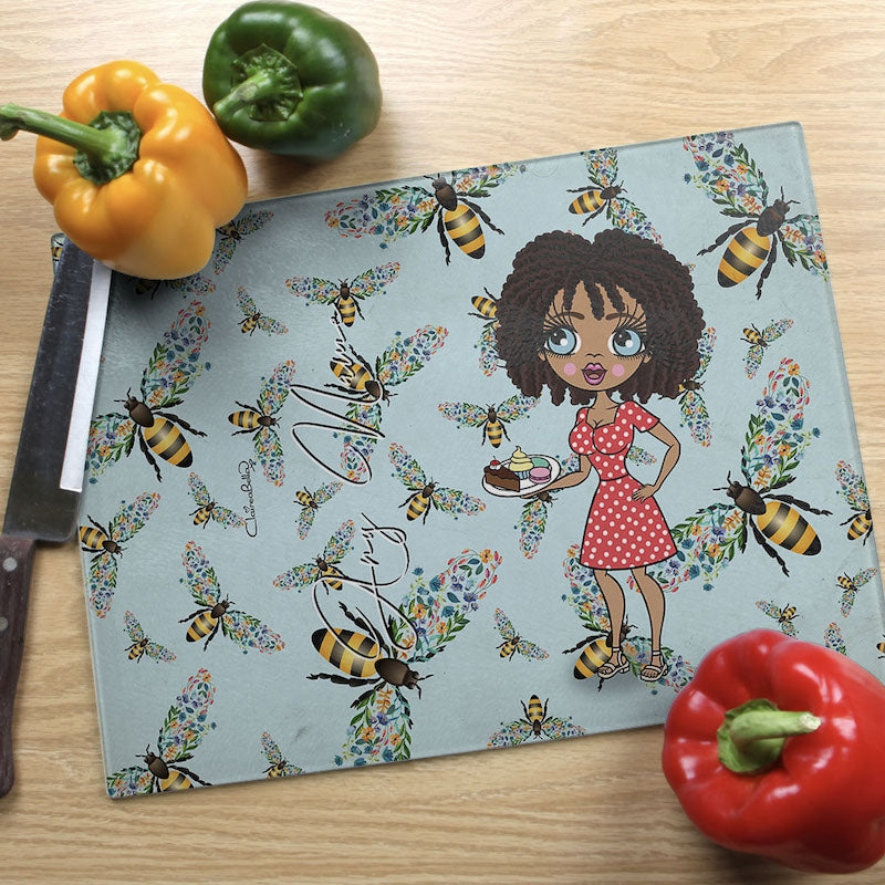 ClaireaBella Glass Chopping Board - Bee Print - Image 6