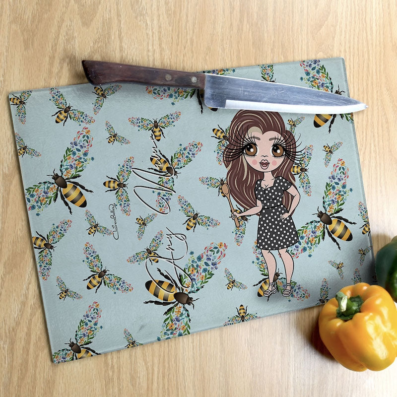 ClaireaBella Glass Chopping Board - Bee Print - Image 2