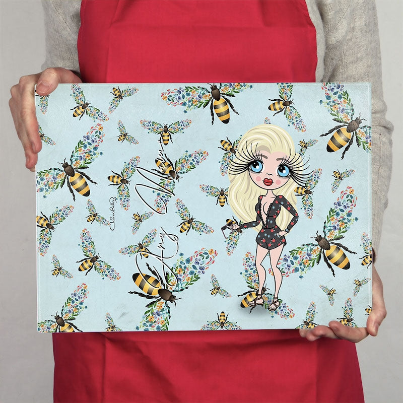 ClaireaBella Glass Chopping Board - Bee Print - Image 5