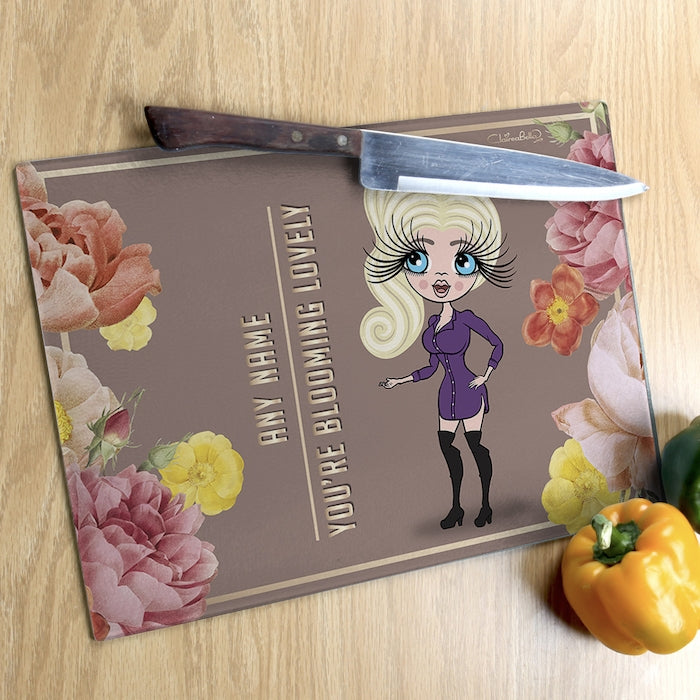 ClaireaBella Glass Chopping Board - Blooming Lovely - Image 3