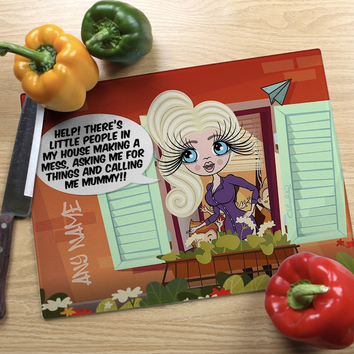 ClaireaBella Glass Chopping Board - Help! Little People - Image 1
