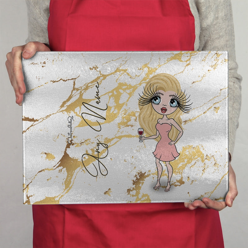 ClaireaBella Glass Chopping Board - Gold Marble - Image 5
