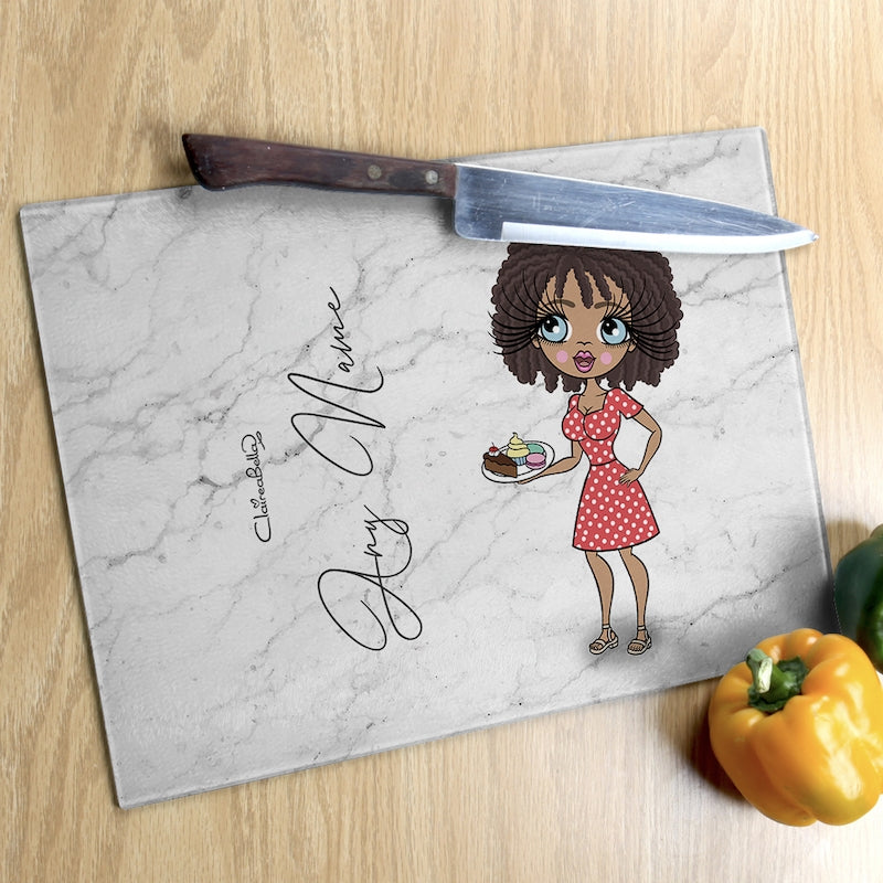 ClaireaBella Glass Chopping Board - Grey Marble - Image 5