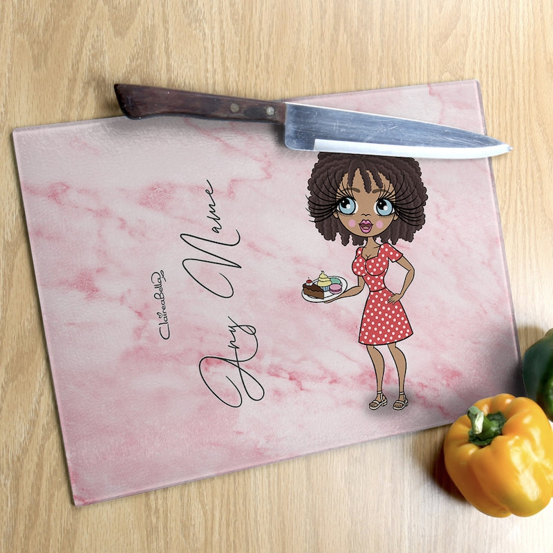 ClaireaBella Glass Chopping Board - Pink Marble - Image 5