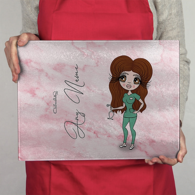 ClaireaBella Glass Chopping Board - Pink Marble - Image 4