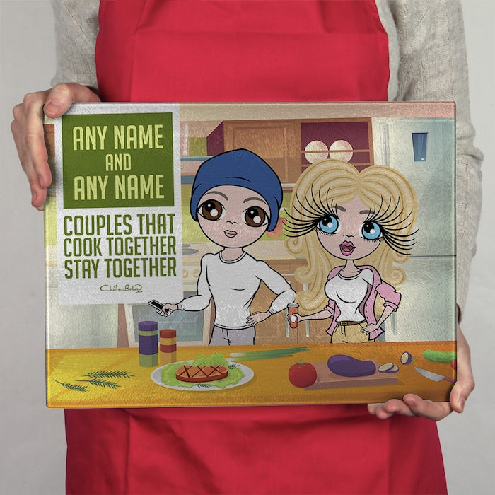 ClaireaBella Glass Chopping Board - Couples Cook Together - Image 3