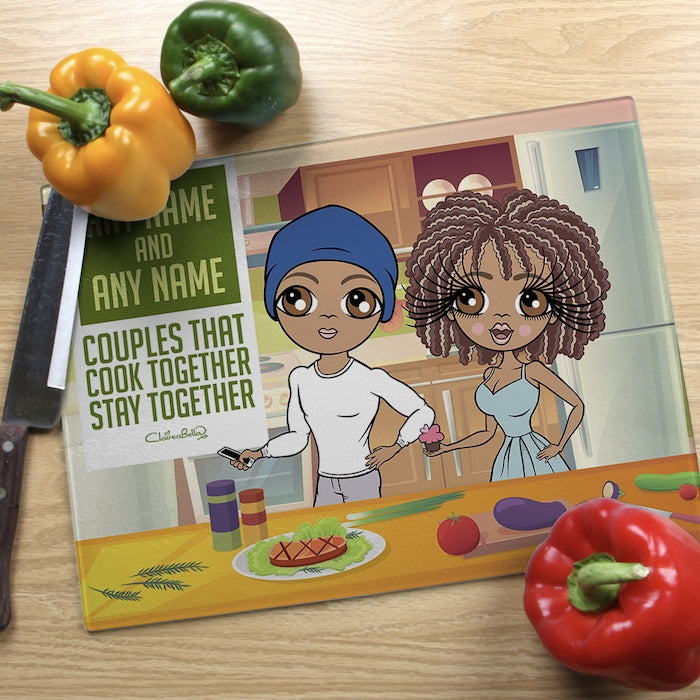 ClaireaBella Glass Chopping Board - Couples Cook Together - Image 2
