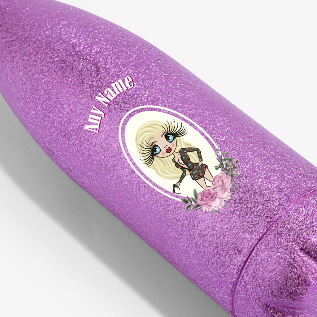 ClaireaBella Pink Glitter Water Bottle Flowers - Image 2