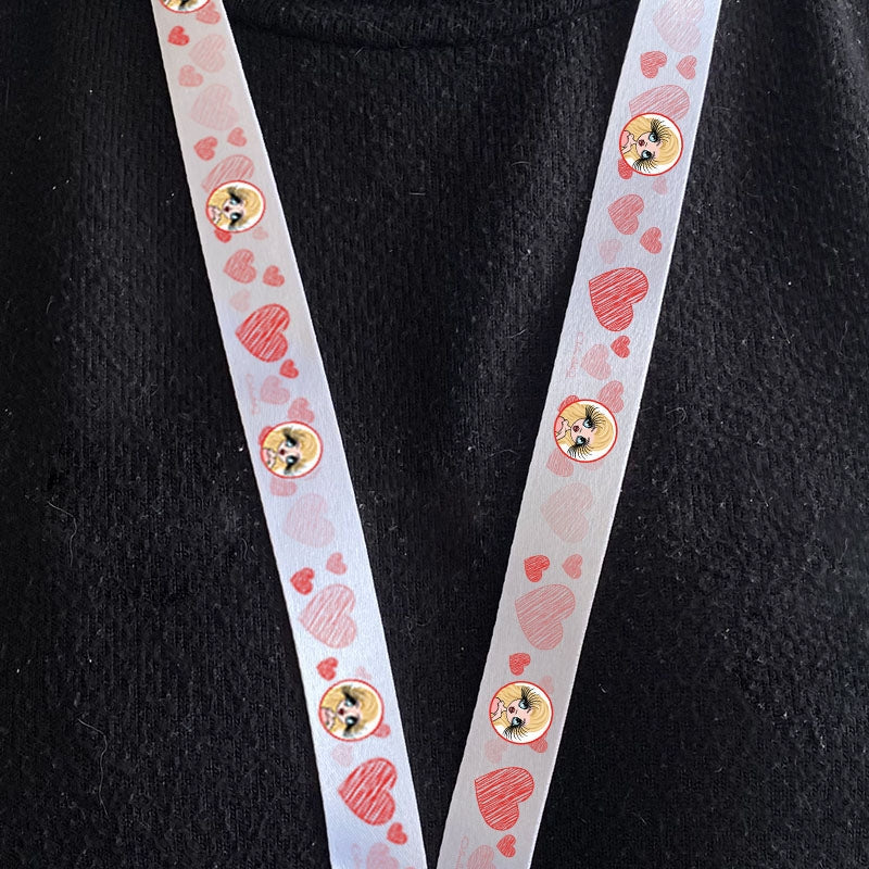 Claireabella Personalised Hearts Lanyard With Safety Release - Image 1