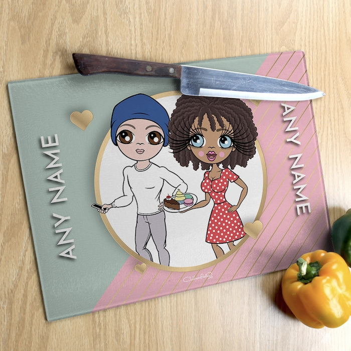 ClaireaBella Glass Chopping Board - Couples His and Hers - Image 1