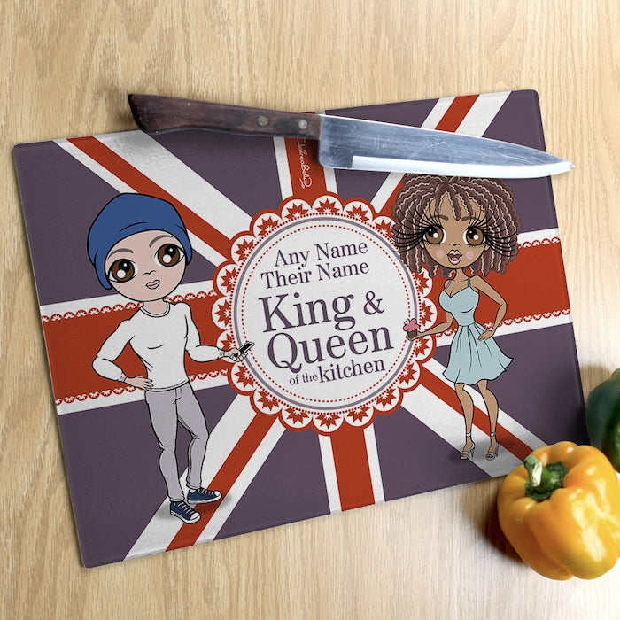 ClaireaBella Glass Chopping Board - Couples King and Queen - Image 3