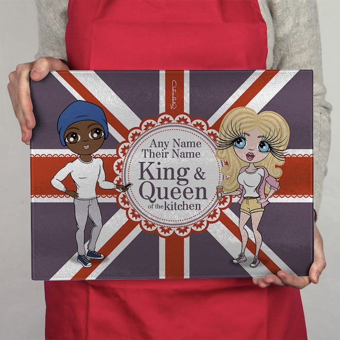 ClaireaBella Glass Chopping Board - Couples King and Queen - Image 2
