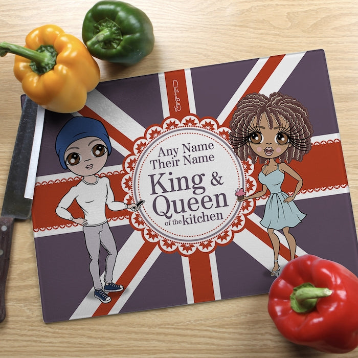 ClaireaBella Glass Chopping Board - Couples King and Queen - Image 1