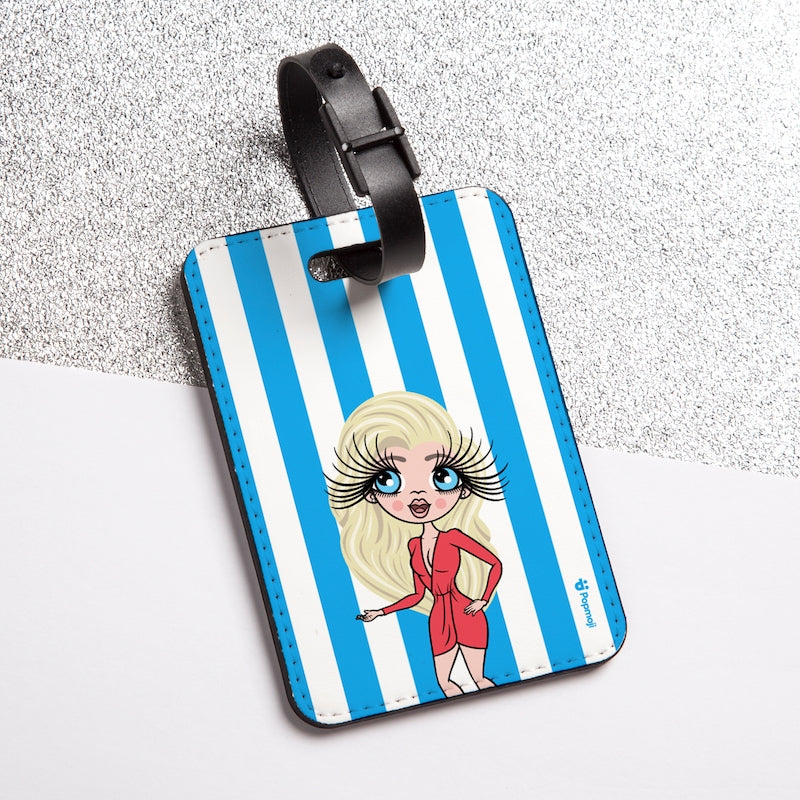 ClaireaBella Personalised Blue Stripe Luggage Tag - Image 4