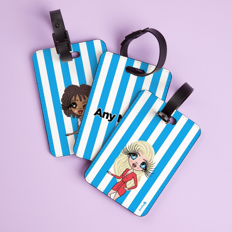 ClaireaBella Personalised Blue Stripe Luggage Tag - Image 2