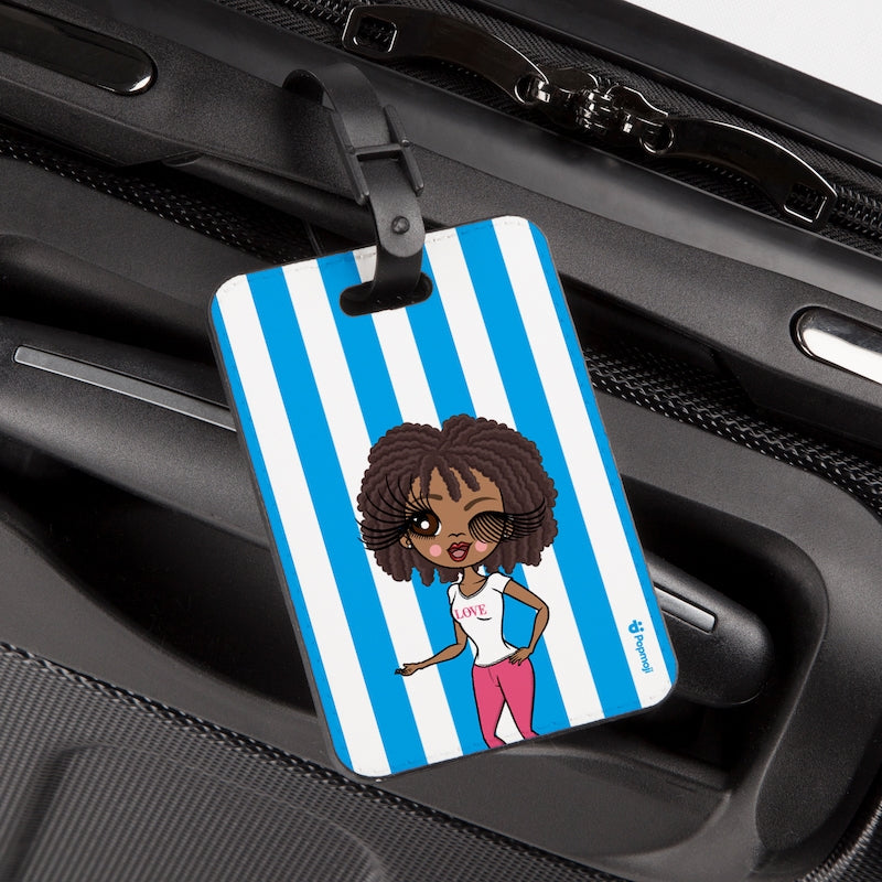 ClaireaBella Personalised Blue Stripe Luggage Tag - Image 3